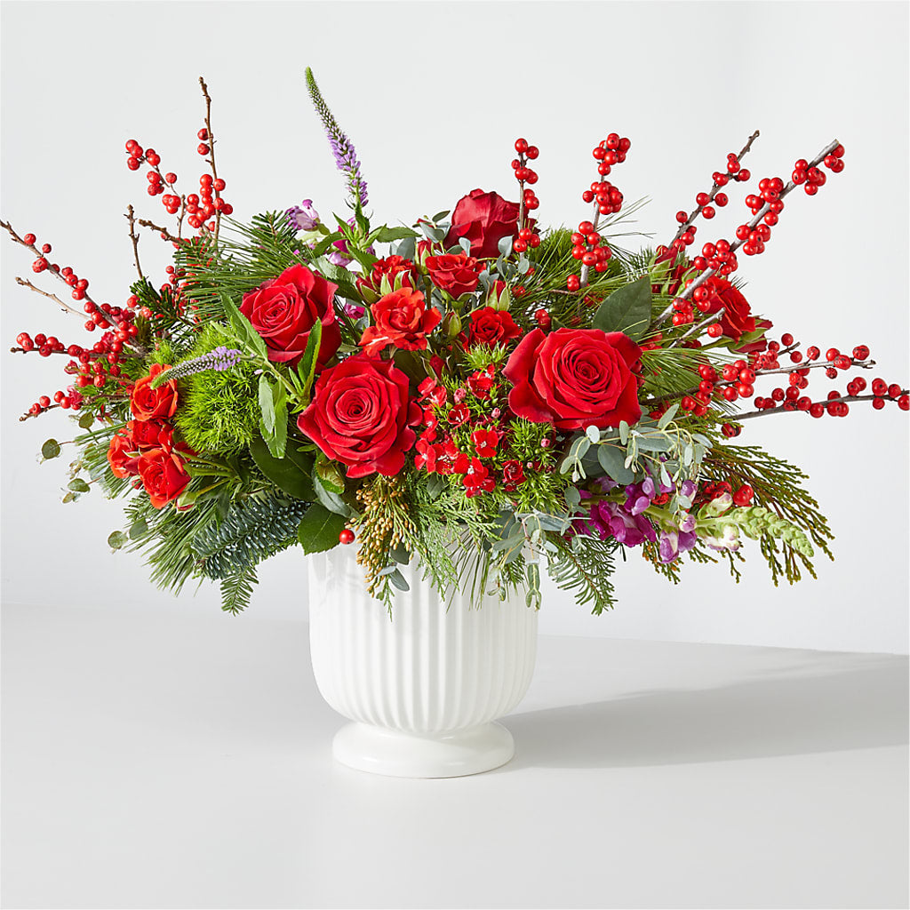 Big Red Bow Bouquet – LEE'S FLORIST & GREENHOUSE, Center Line MI