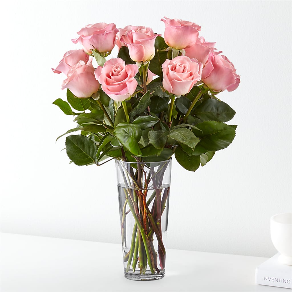Long Stem Pink Rose Bouquet – LEE'S FLORIST & GREENHOUSE, Center Line MI