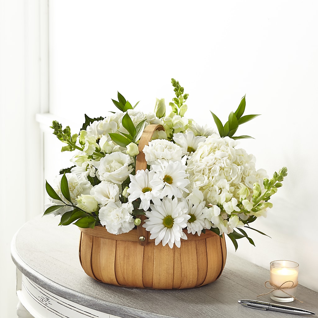 Pure Ivory Basket – LEE'S FLORIST & GREENHOUSE, Center Line MI
