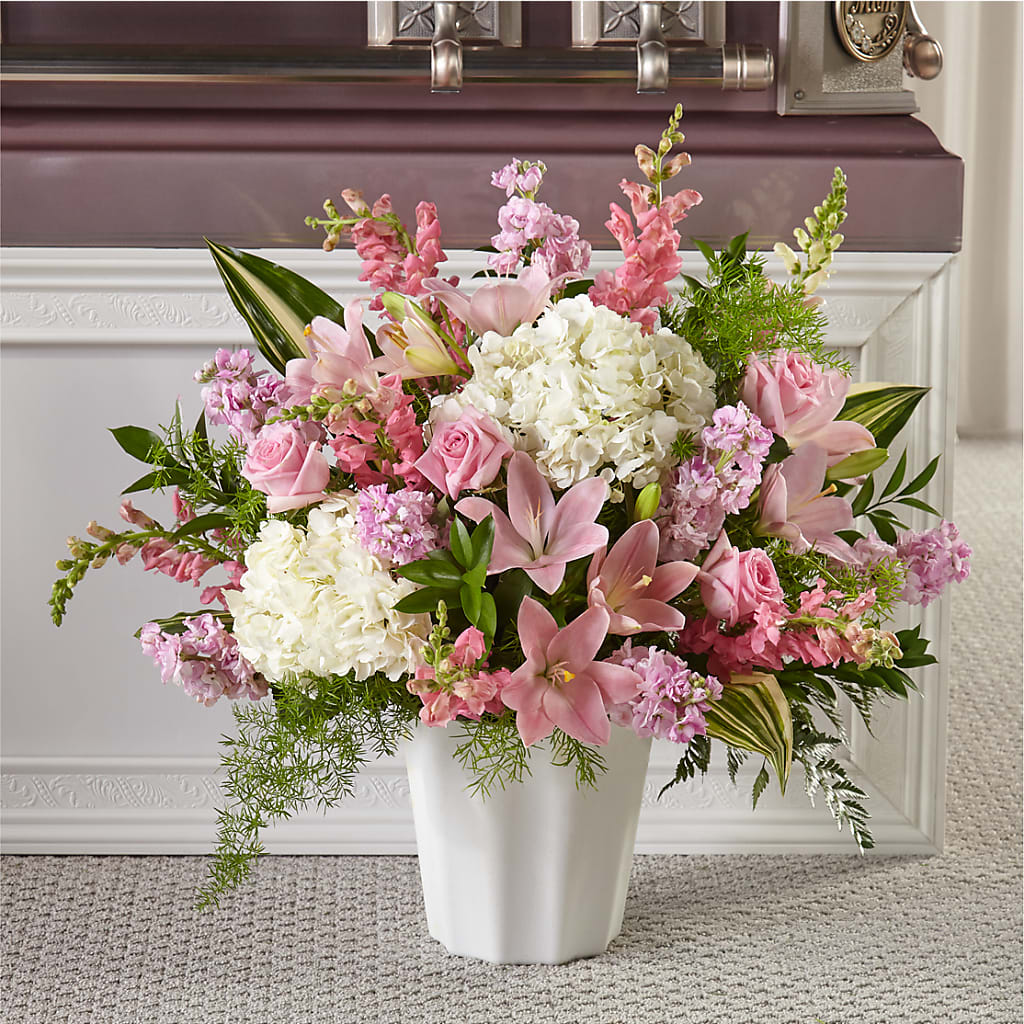 Simply Serene Floor Basket – LEE'S FLORIST & GREENHOUSE, Center Line MI