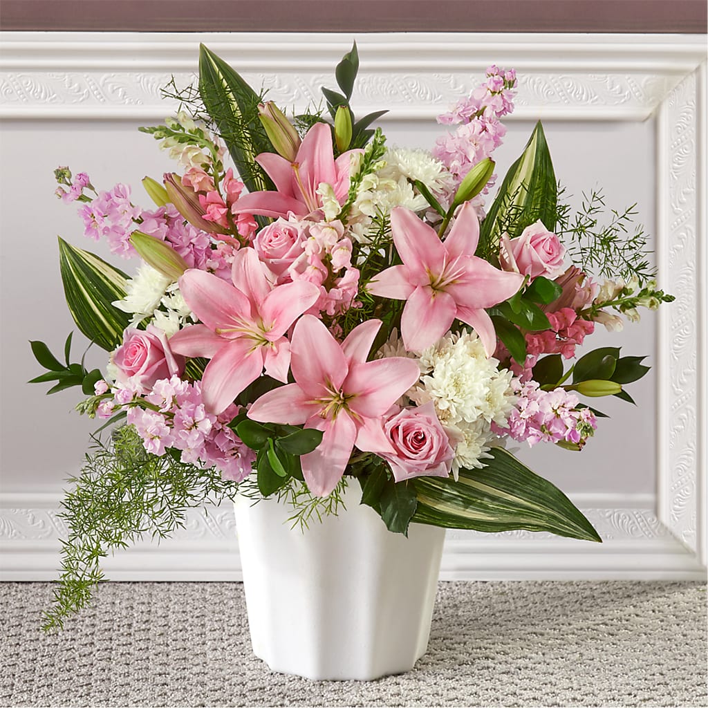 Simply Serene Floor Basket – LEE'S FLORIST & GREENHOUSE, Center Line MI
