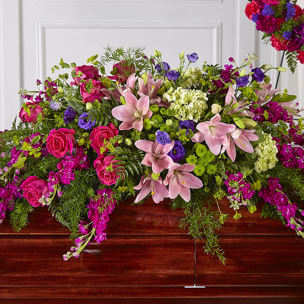 Radiant Tribute Casket Spray – LEE'S FLORIST & GREENHOUSE, Center Line MI