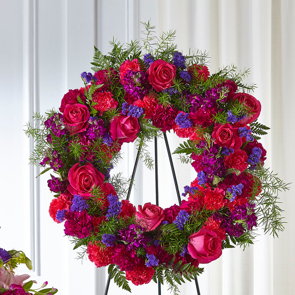 Calming Colors Wreath – LEE'S FLORIST & GREENHOUSE, Center Line MI