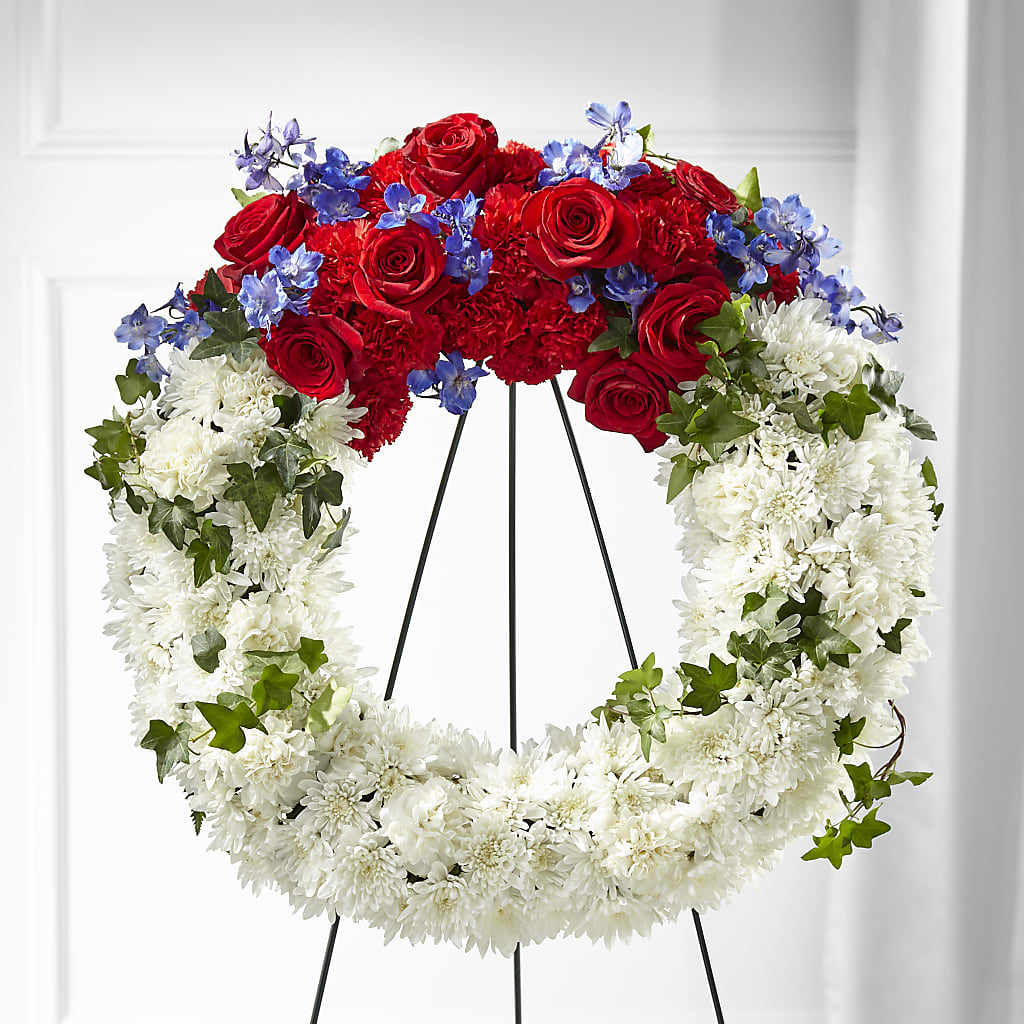 Patriotic Passion Wreath – LEE'S FLORIST & GREENHOUSE, Center Line MI