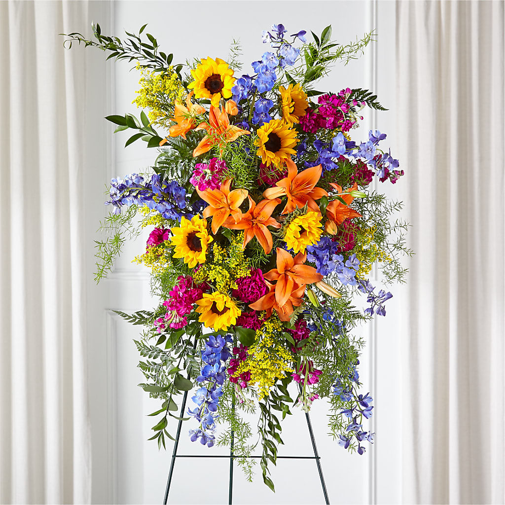 Sunlit Memories Standing Spray (Standard) – LEE'S FLORIST & GREENHOUSE, Center Line MI