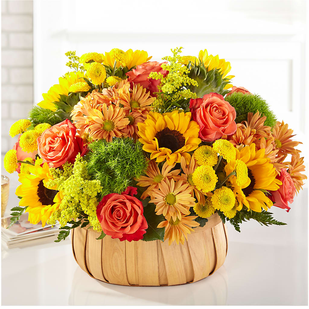 Harvest Sunflower Basket – LEE'S FLORIST & GREENHOUSE, Center Line MI