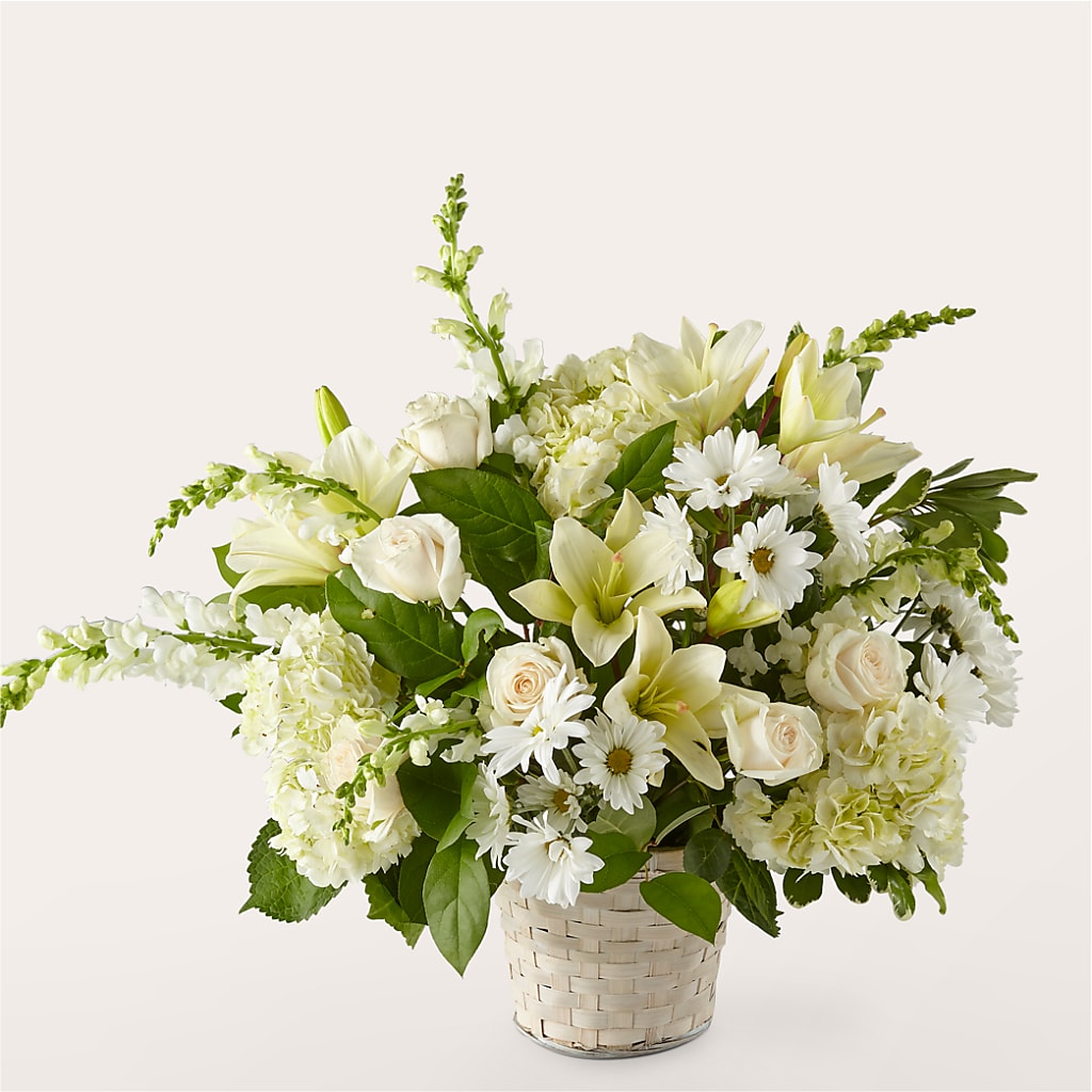 Ivory Elegance Floral Basket – LEE'S FLORIST & GREENHOUSE, Center Line MI
