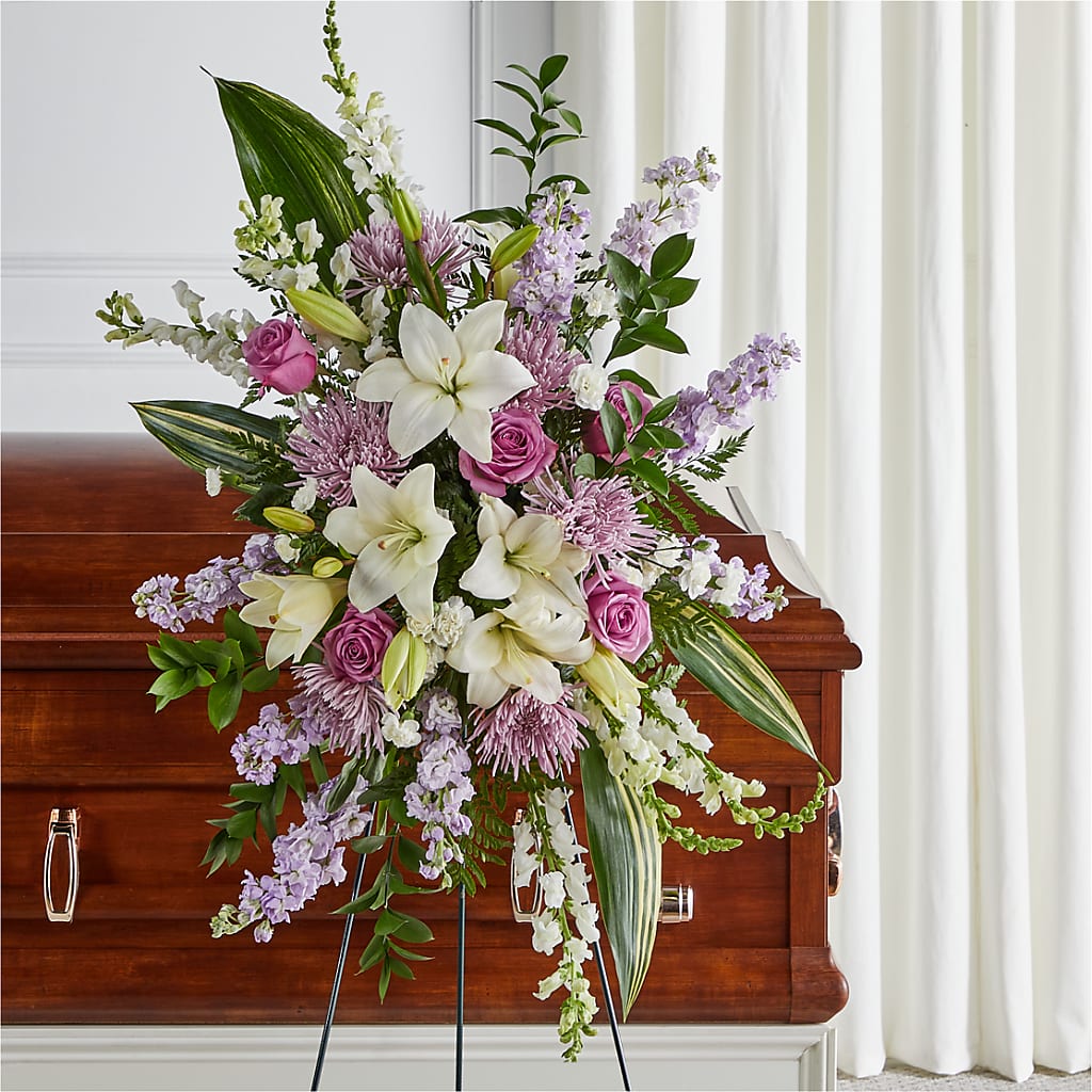 Grateful Hearts Standing Spray – LEE'S FLORIST & GREENHOUSE, Center Line MI
