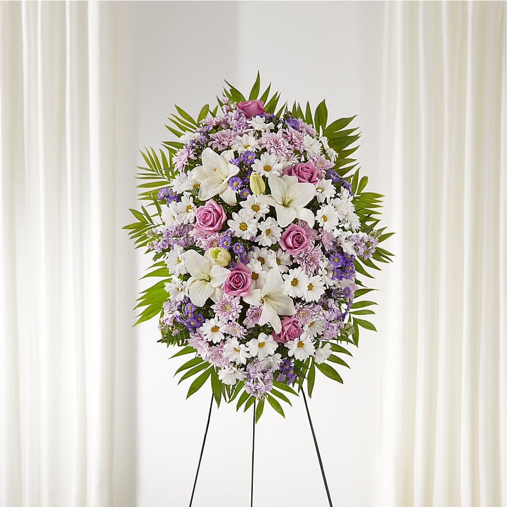 Surrounded by Love Standing Spray – LEE'S FLORIST & GREENHOUSE, Center Line MI