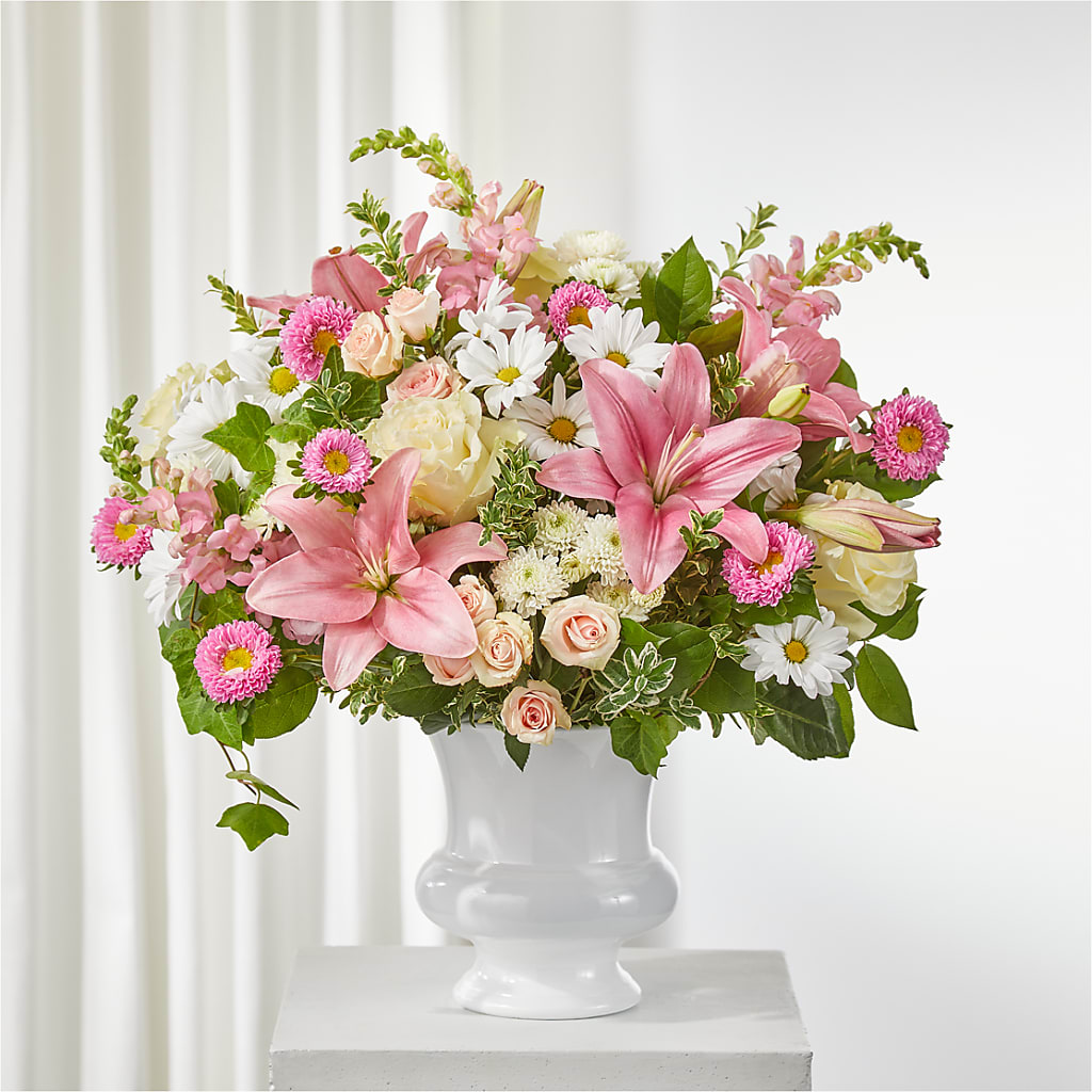 Empathetic Blooms Urn Arrangement – LEE'S FLORIST & GREENHOUSE, Center Line MI