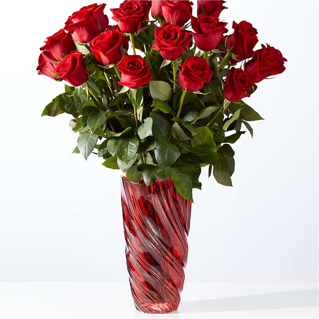Classic Love Red Rose Bouquet with Luxe Swirl Vase – LEE'S FLORIST & GREENHOUSE, Center Line MI