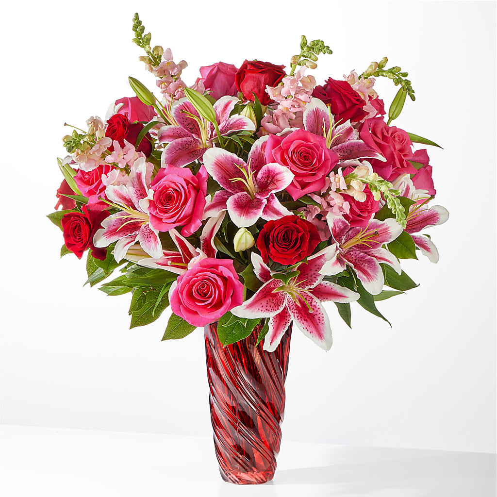 Always You Bouquet with Luxe Swirl Vase – LEE'S FLORIST & GREENHOUSE, Center Line MI