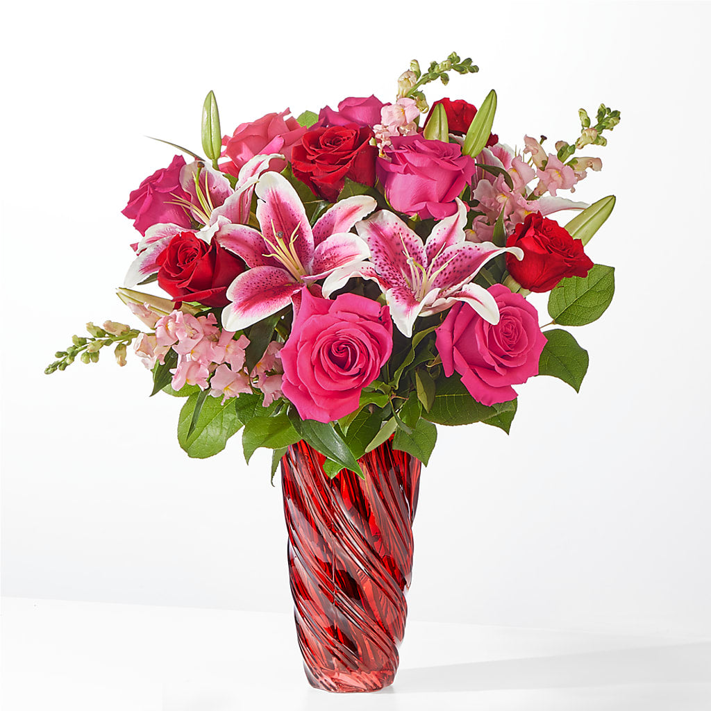 Always You Bouquet with Luxe Swirl Vase – LEE'S FLORIST & GREENHOUSE, Center Line MI