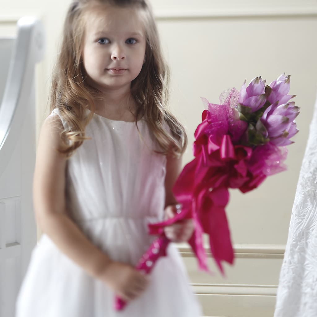 Sparkle Pink Flower Girl Bouquet – LEE'S FLORIST & GREENHOUSE, Center Line MI