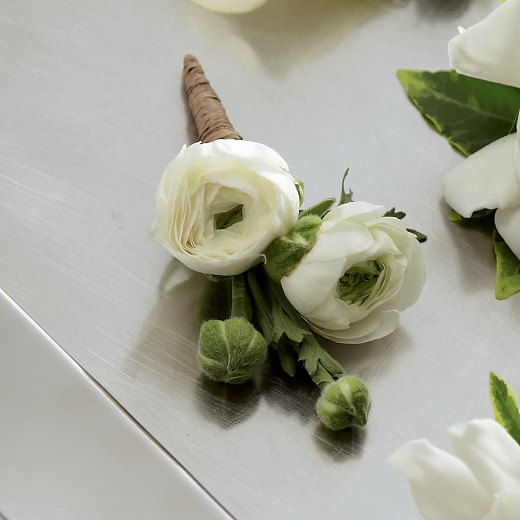White Ranunculus Boutonniere – LEE'S FLORIST & GREENHOUSE, Center Line MI