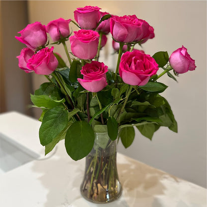 Long Stem Pink Rose Bouquet – LEE'S FLORIST & GREENHOUSE, Center Line MI