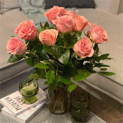 Long Stem Pink Rose Bouquet – LEE'S FLORIST & GREENHOUSE, Center Line MI