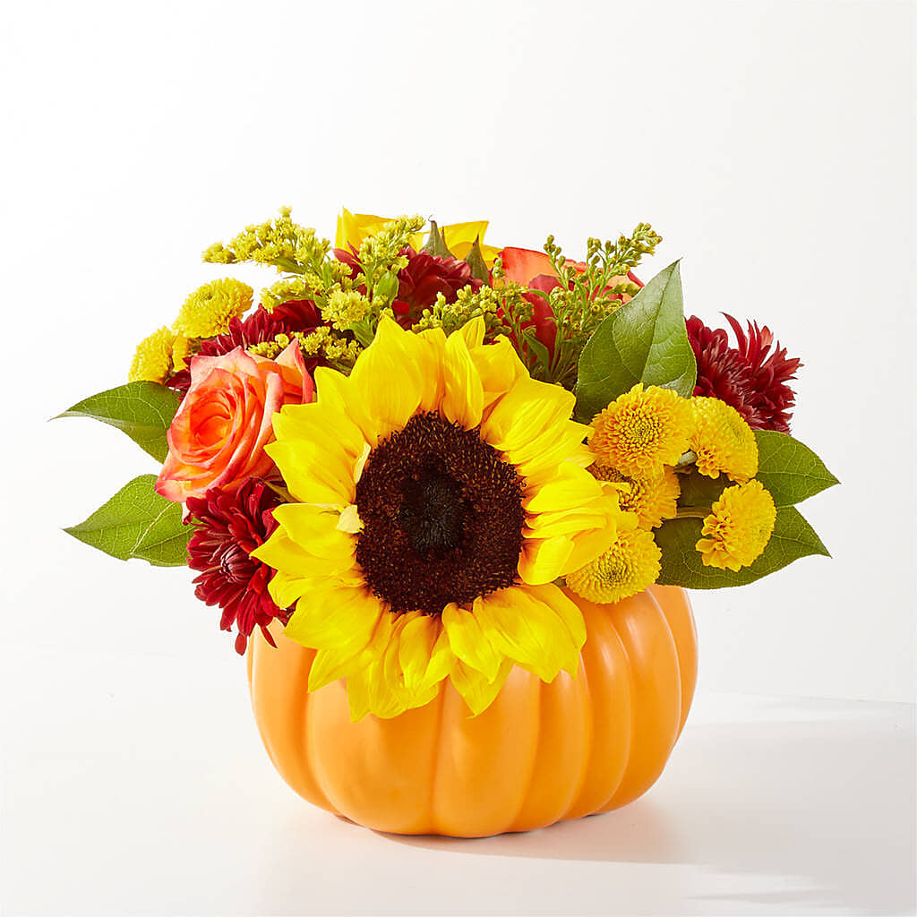 Golden Gourd Pumpkin Bouquet – LEE'S FLORIST & GREENHOUSE, Center Line MI