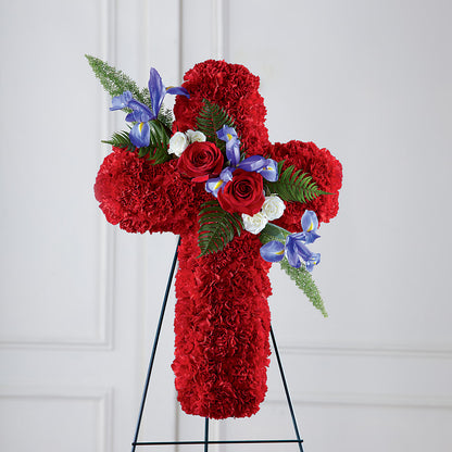 Faithful Hero Floral Cross – LEE'S FLORIST & GREENHOUSE, Center Line MI