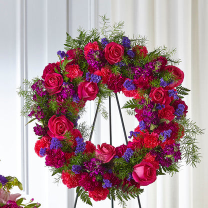 Calming Colors Wreath – LEE'S FLORIST & GREENHOUSE, Center Line MI