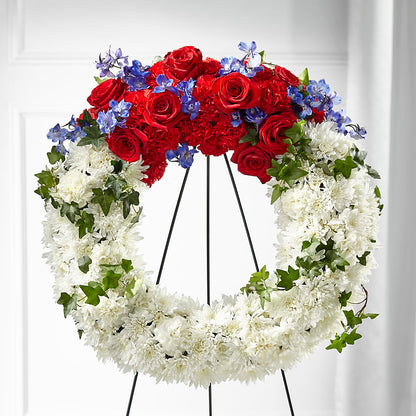 Patriotic Passion Wreath – LEE'S FLORIST & GREENHOUSE, Center Line MI