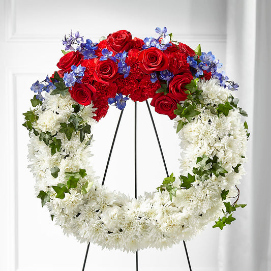 Patriotic Passion Wreath – LEE'S FLORIST & GREENHOUSE, Center Line MI