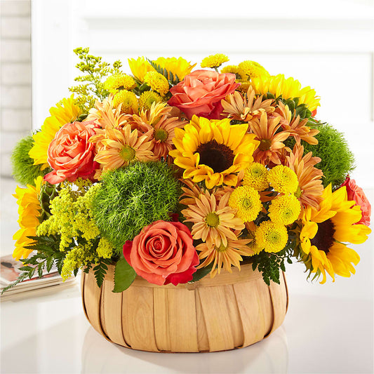 Harvest Sunflower Basket – LEE'S FLORIST & GREENHOUSE, Center Line MI