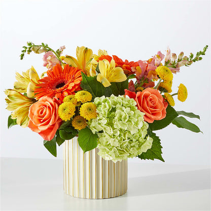 Autumn Sunshine Bouquet with Ivory Vase – LEE'S FLORIST & GREENHOUSE, Center Line MI