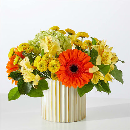 Autumn Sunshine Bouquet with Ivory Vase – LEE'S FLORIST & GREENHOUSE, Center Line MI