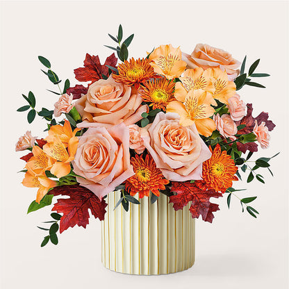 Spiced Latte Bouquet with Ivory Vase – LEE'S FLORIST & GREENHOUSE, Center Line MI