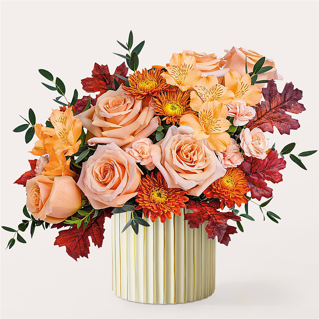 Spiced Latte Bouquet with Ivory Vase – LEE'S FLORIST & GREENHOUSE, Center Line MI