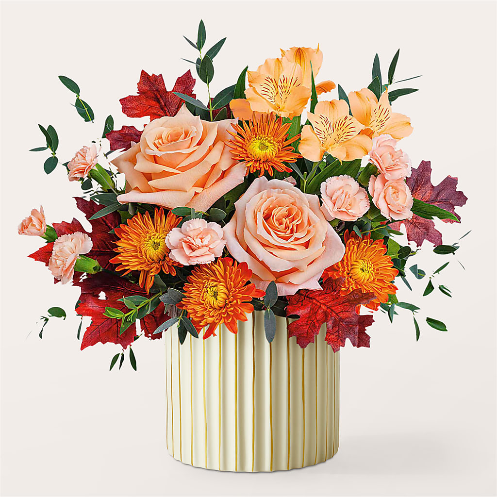 Spiced Latte Bouquet with Ivory Vase – LEE'S FLORIST & GREENHOUSE, Center Line MI