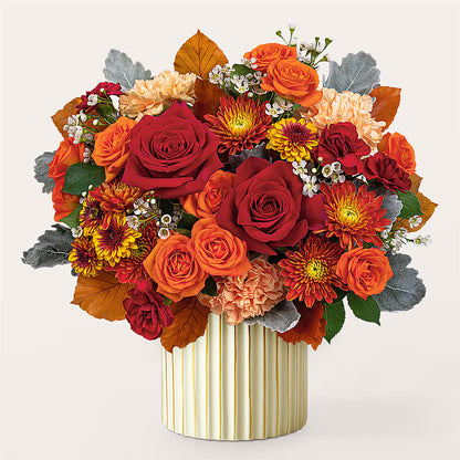Merlot Bouquet with Ivory Vase – LEE'S FLORIST & GREENHOUSE, Center Line MI