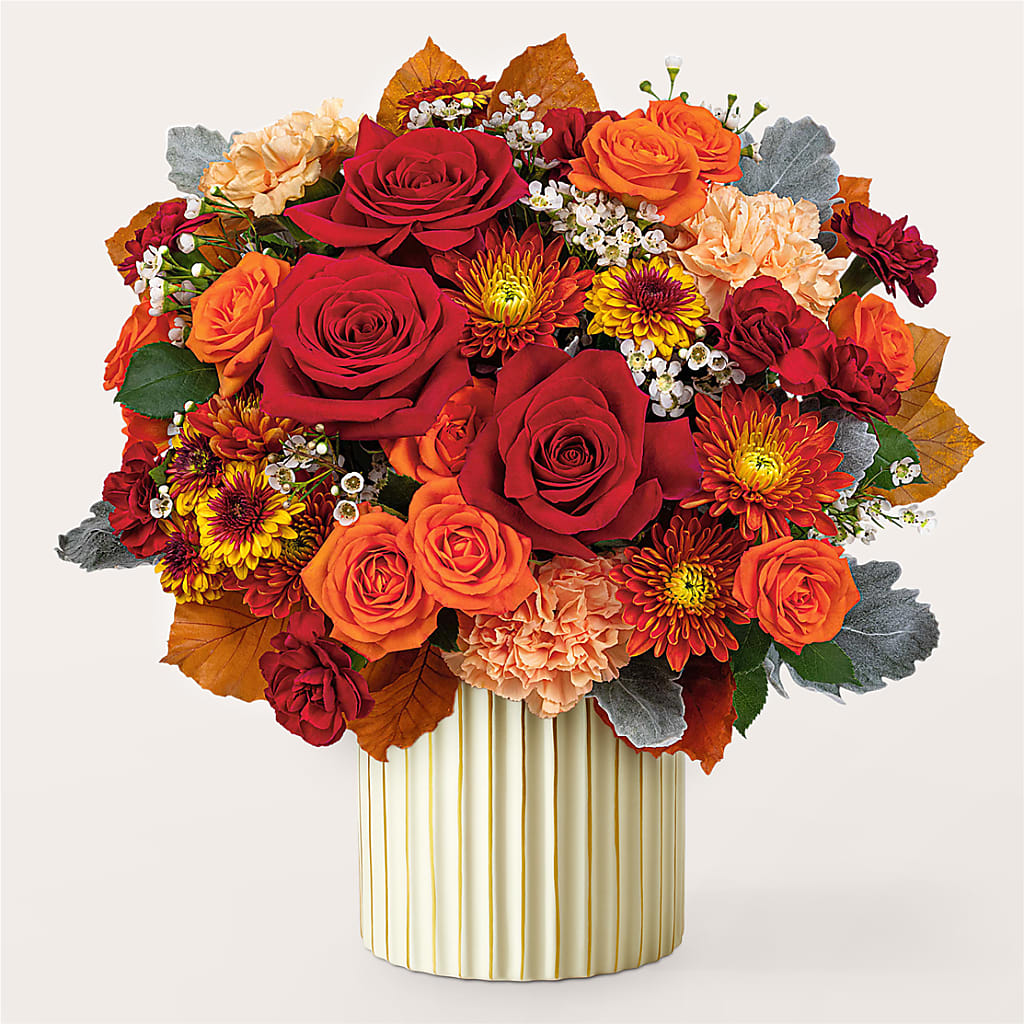 Merlot Bouquet with Ivory Vase – LEE'S FLORIST & GREENHOUSE, Center Line MI