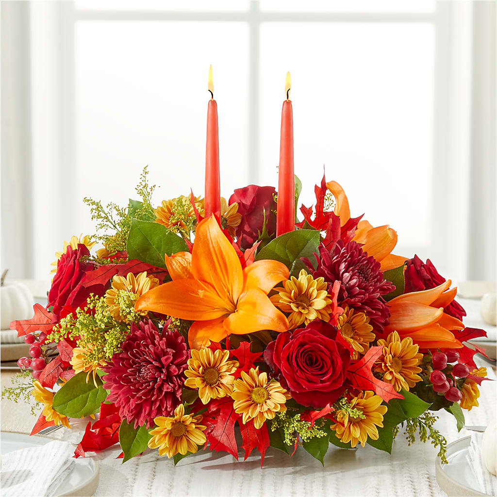 Autumn's Embrace Centerpiece – LEE'S FLORIST & GREENHOUSE, Center Line MI