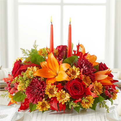 Autumn's Embrace Centerpiece – LEE'S FLORIST & GREENHOUSE, Center Line MI