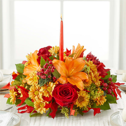 Autumn's Embrace Centerpiece – LEE'S FLORIST & GREENHOUSE, Center Line MI