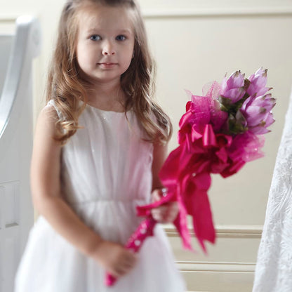 Sparkle Pink Flower Girl Bouquet – LEE'S FLORIST & GREENHOUSE, Center Line MI